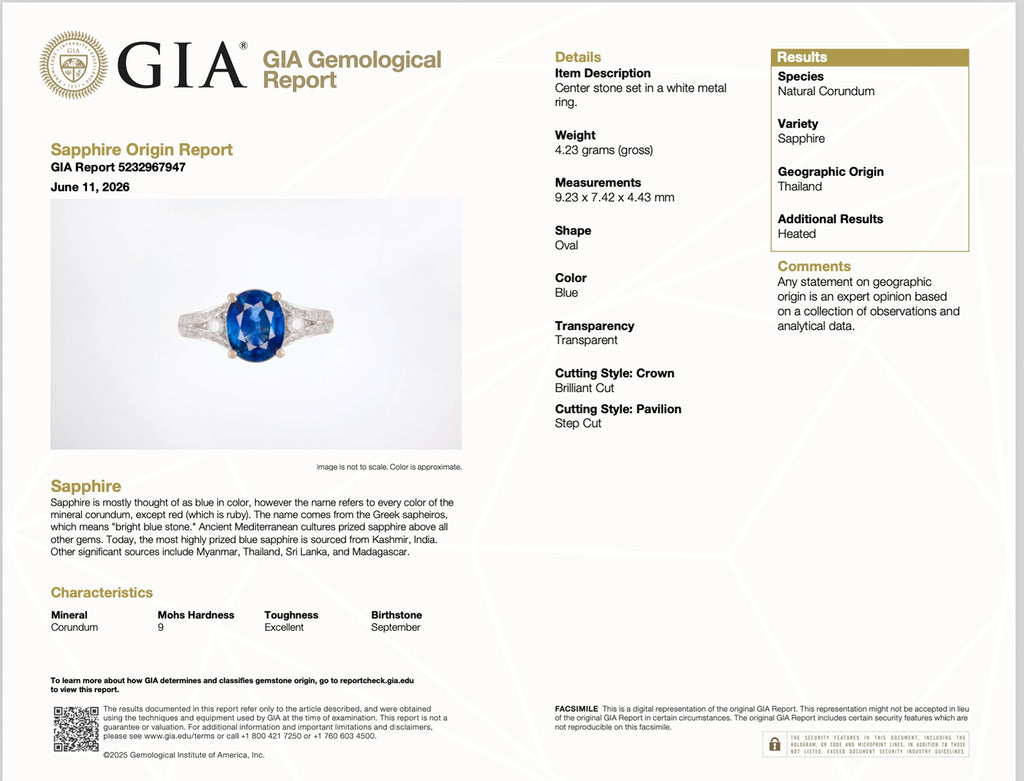 2.78 Carat Oval Blue Sapphire Diamond Engagement Style Ring