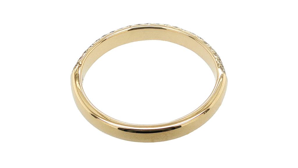 18K Yellow Gold Pavé Diamond Band Ring, 0.46 Carat Total Diamond Weight