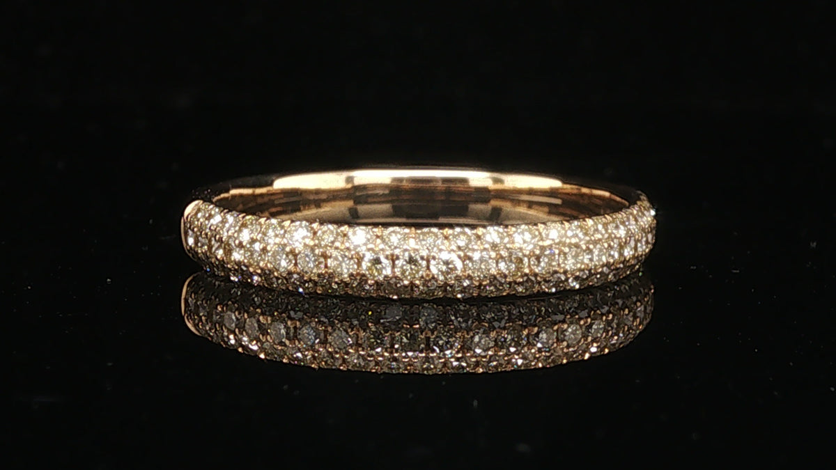 18K Yellow Gold Pavé Diamond Band Ring, 0.46 Carat Total Diamond Weight