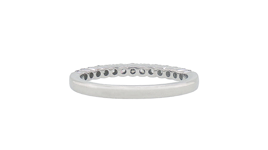 18K White Gold Diamond Wedding Band, 0.44 Carat Round Brilliant Diamonds
