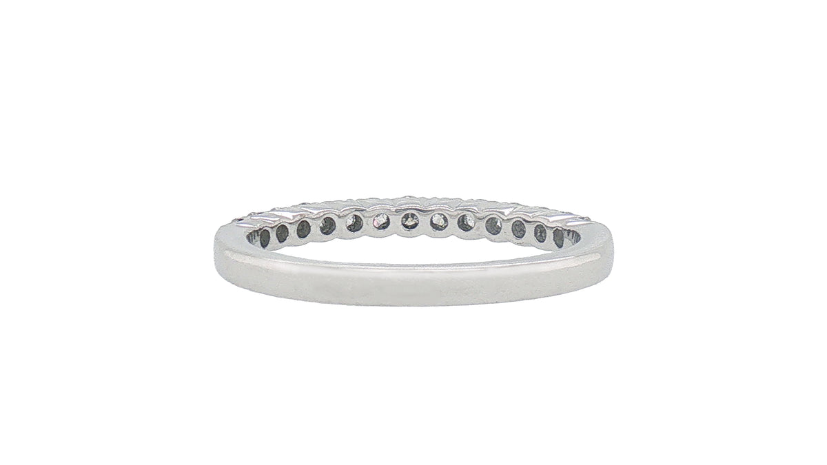 18K White Gold Diamond Wedding Band, 0.44 Carat Round Brilliant Diamonds