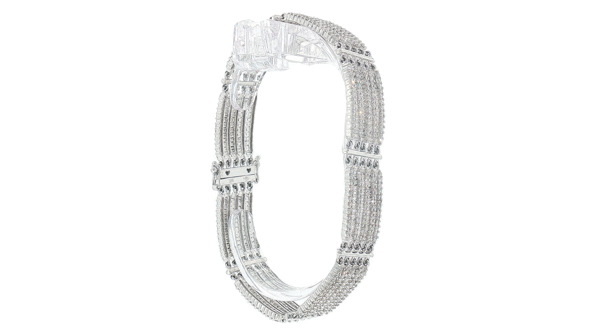 4.01 Carat Diamond Multi-Row Line Bracelet in 14K White Gold