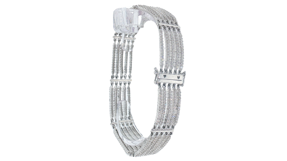4.01 Carat Diamond Multi-Row Line Bracelet in 14K White Gold