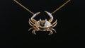 14K Yellow Gold Articulated Diamond-Tipped Crab Pendant