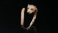 14K Yellow Gold Diamond Pavé Panther Ring with Emerald Eyes, .50ct