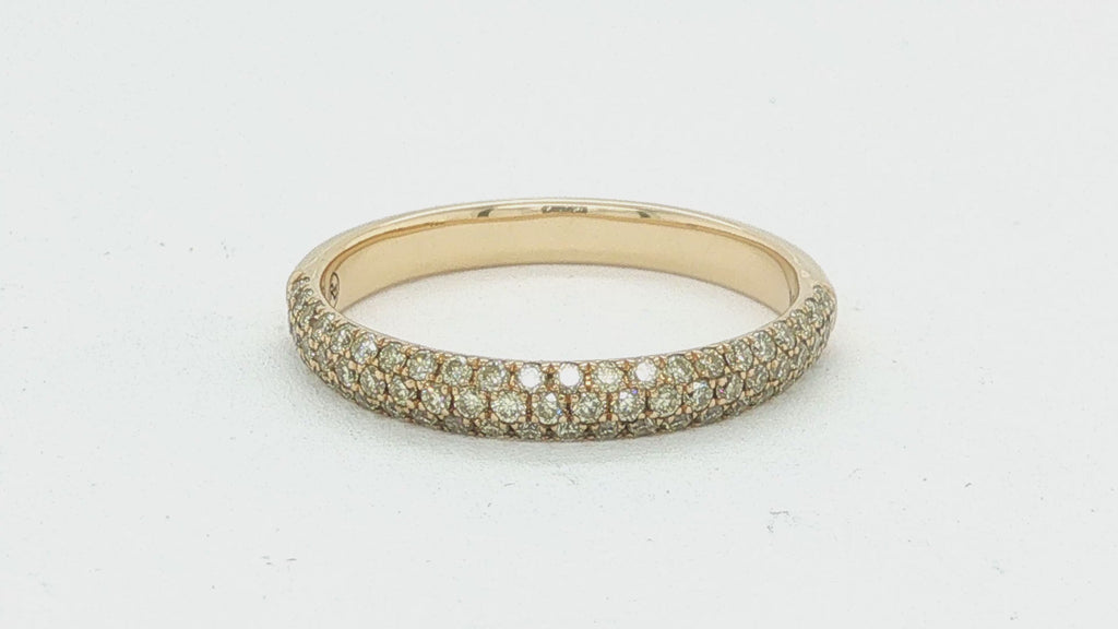 18K Yellow Gold Pavé Diamond Band Ring, 0.46 Carat Total Diamond Weight