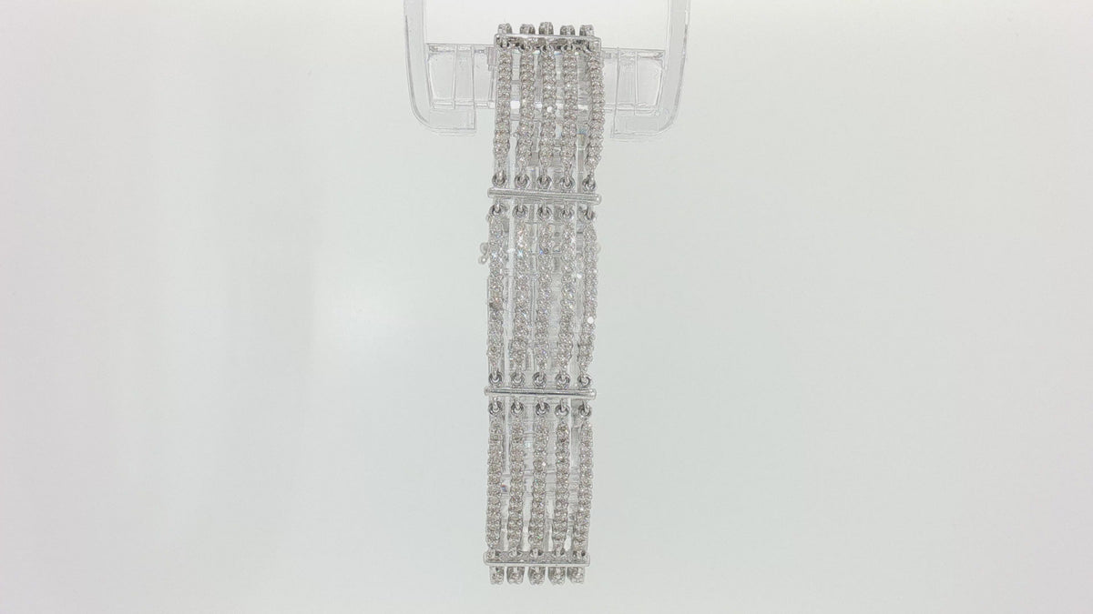 4.01 Carat Diamond Multi-Row Line Bracelet in 14K White Gold